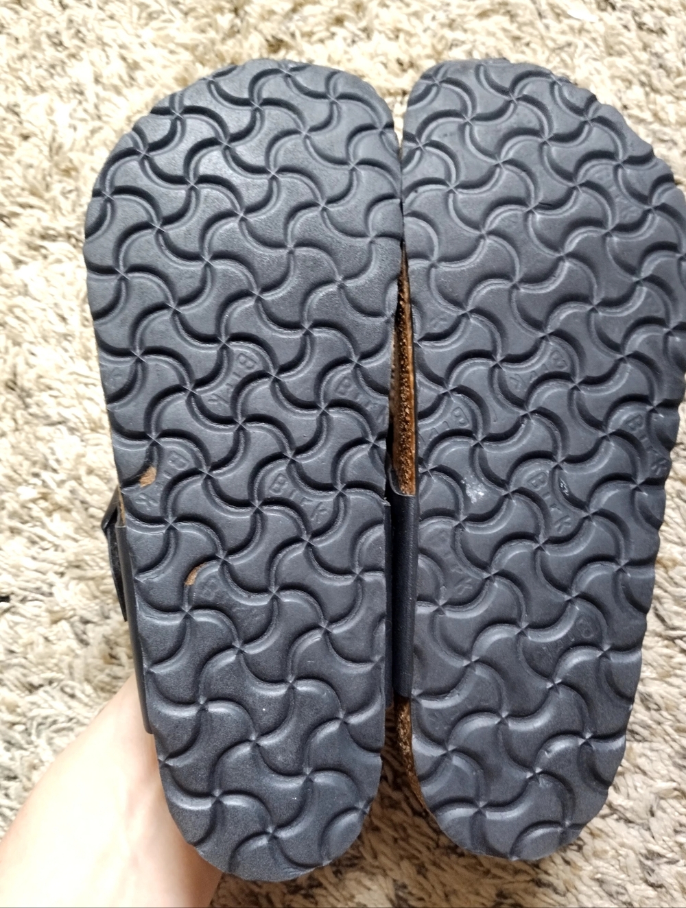 Birkenstock Gizeh Black Leather Sandals Sz 38/7,5 - Picture 6 of 6